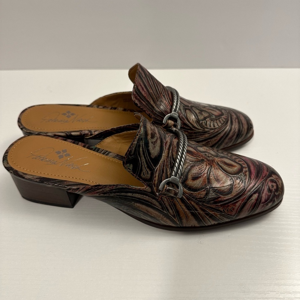 Patricia Nash Tilly Multicolor Leather Mules Size 9.5 - Picture 2 of 13